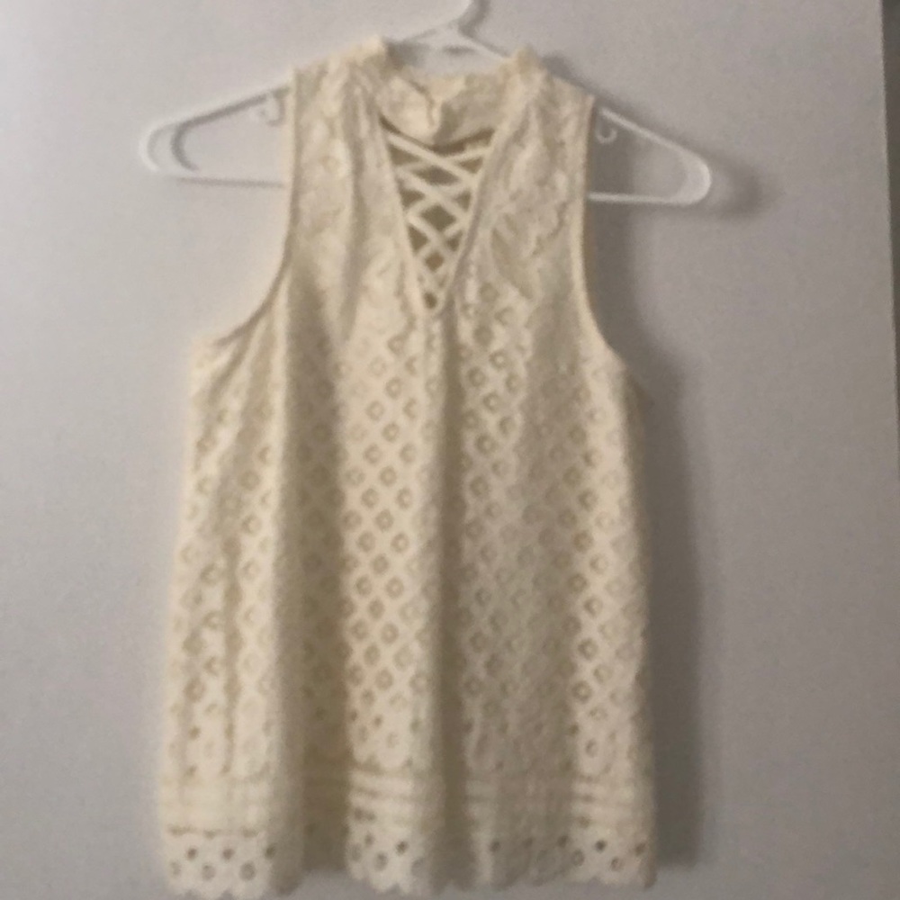 White nylon and cotton white blouse